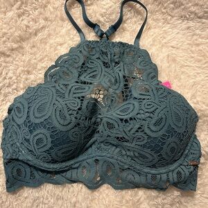 PINK Victoria's Secret Blue and Pink Lace Bralette